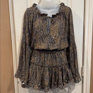 Buddy Love - Gray and Brown Spotted Mini Dress. Sz XS